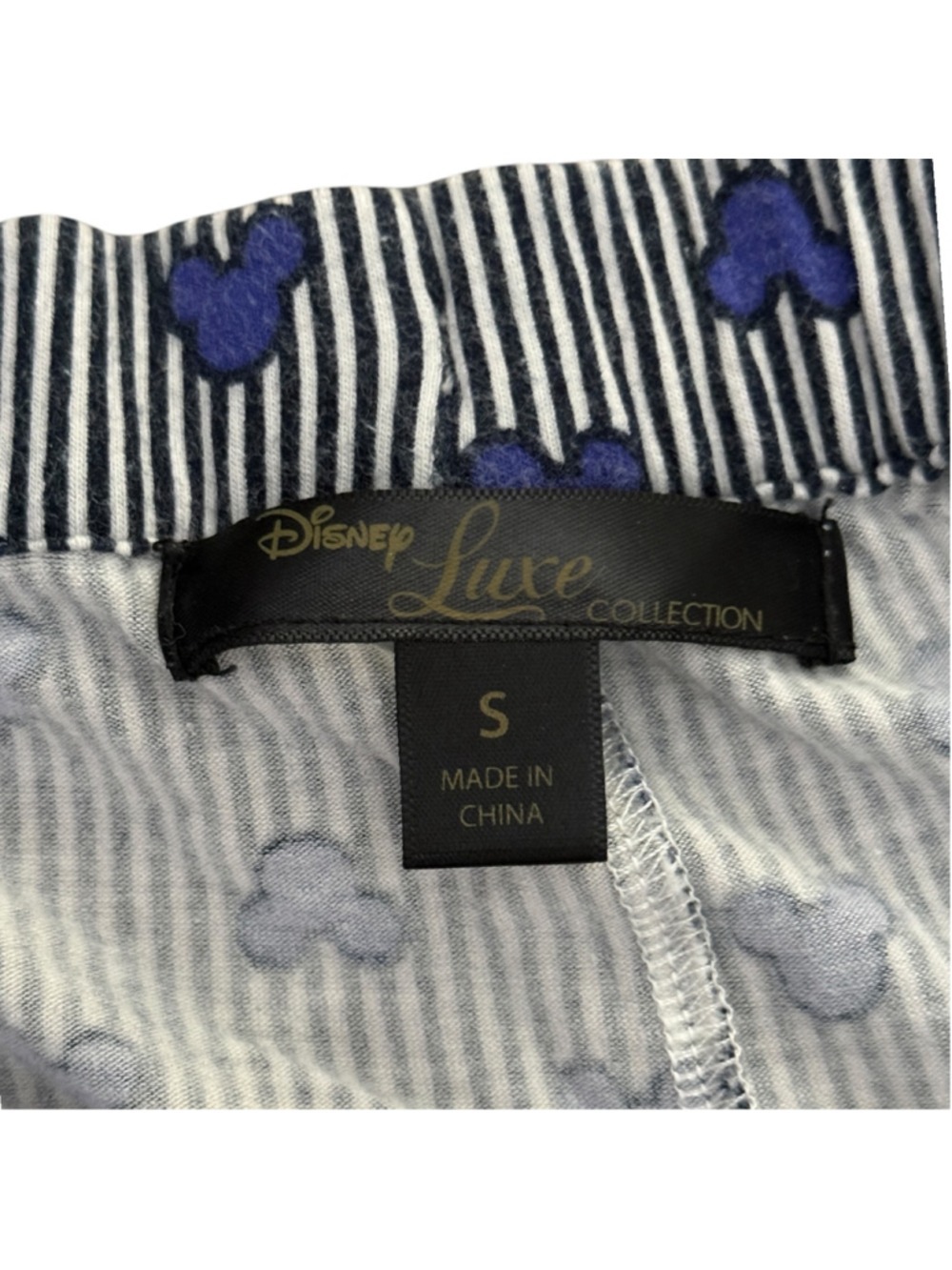 Disney Luxe Collection Mickey Mouse Lounge Pants Women’s Small Blue Striped - Picture 4 of 4